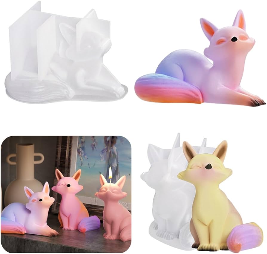 Amazon.co.jp: FineInno シリコンモールド 狐狸 立体 2セット キツネ