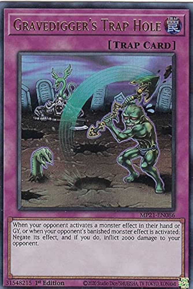 Amazon.co.jp: 遊戯王 MP21-EN086 墓穴ホール Gravedigger's Trap Hole