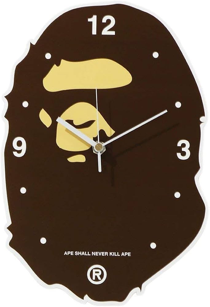 Amazon.com: BAPE Ape Head Wall Clock Brown SS21 A Bathing Ape