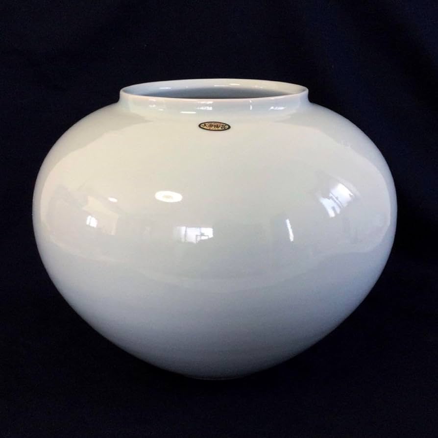 Amazon.co.jp: ノーブランド品砥部焼青磁丸花瓶大西光作花器花生径約