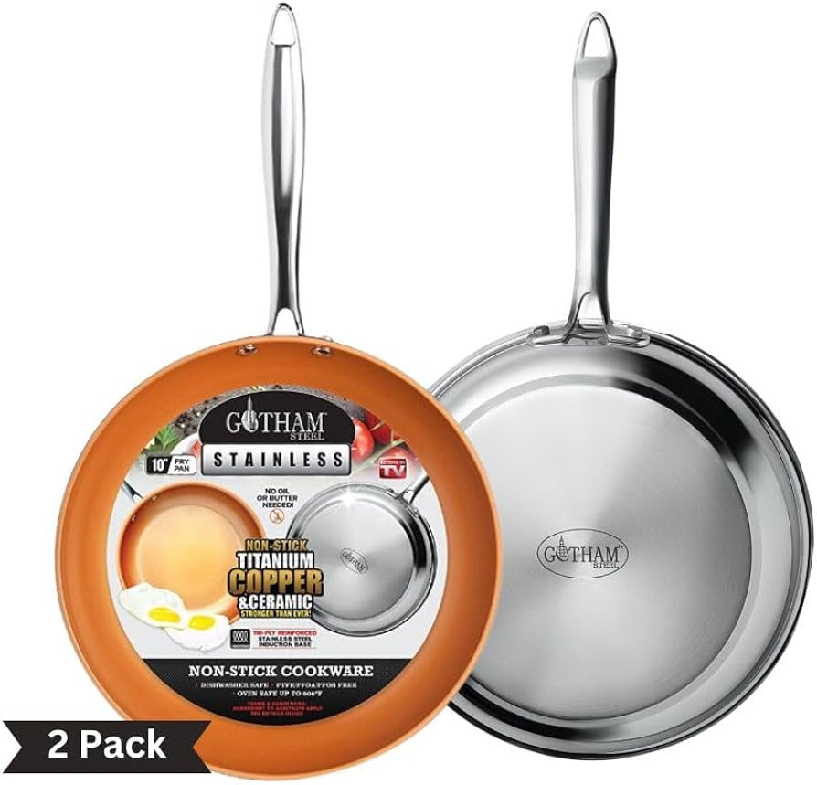 Amazon | GOTHAM STEEL ステンレススチール 2パック 10インチと11