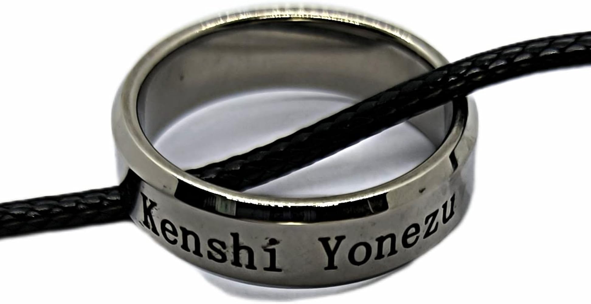 Amazon | 米津玄師 リング Kenshi Yonezu 名前刻印 指輪 ネックレス 黒