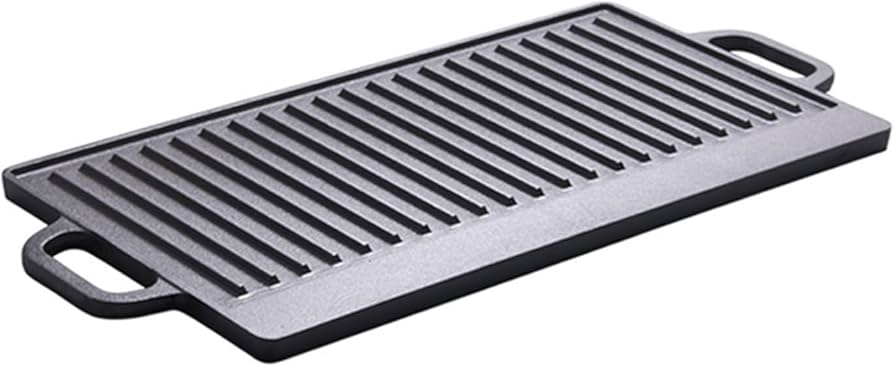 Amazon | Taguon グリルパン 鉄鋳物製 角型 20x40x1.5cm 焼肉 ステーキ