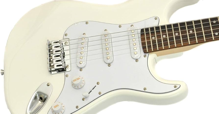 Amazon | PLAYTECH (プレイテック) エレキギター ST025 WHITE 570mm
