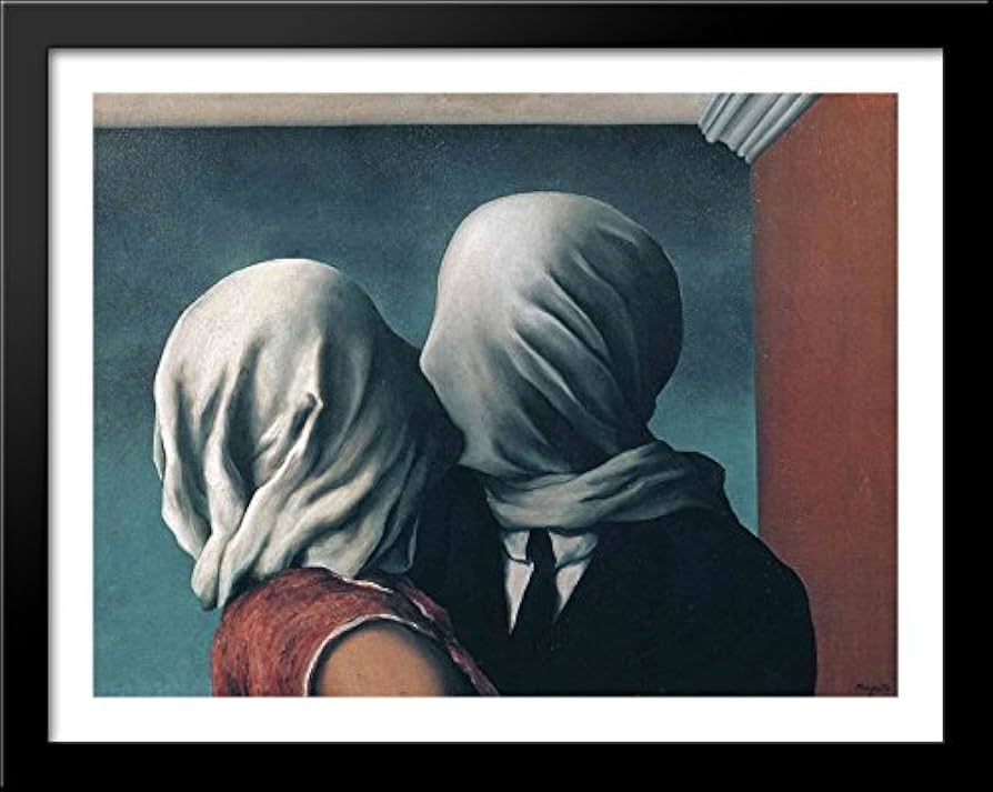 Amazon.com: The lovers 36x28 Large Black Wood Framed Print Art by