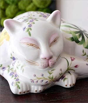 Amazon.co.jp: 猫 置物 陶器 玄関 インテリア ねこ 置き物 オブジェ
