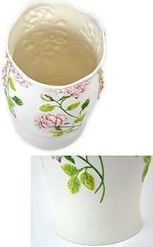Amazon｜傘立て 陶器 ポルトガル製 薔薇レリーフ ホワイト ピンク