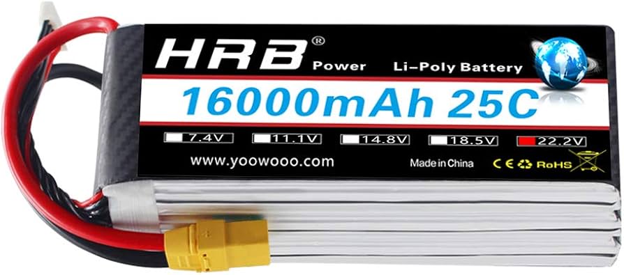 Amazon.co.jp: HRB 22.2V 6S 16000mAh 25C XT90 リチウムポリマー電池
