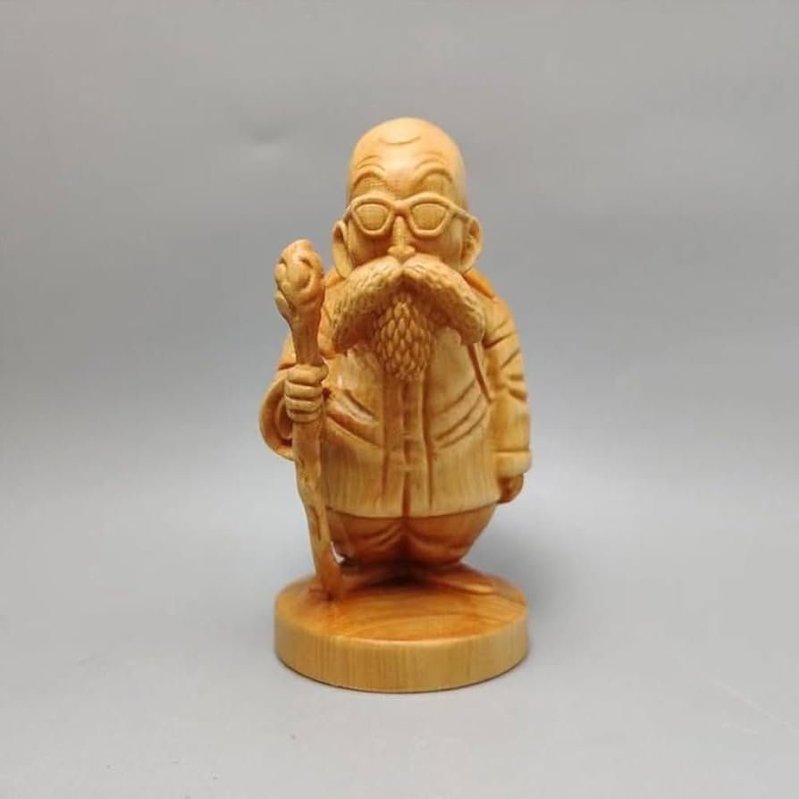 Amazon.co.jp: ミニ 亀仙人 天然木材 木製 彫刻 木彫り 置物 (高さ7cm