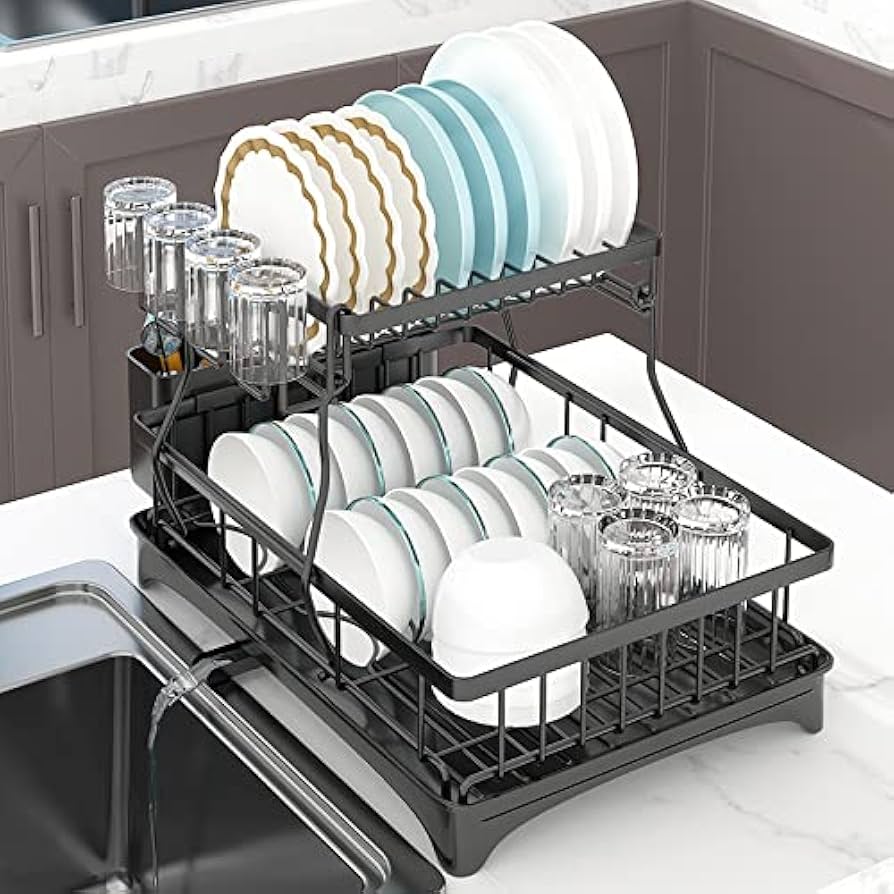 Amazon｜SVOHZAV 水切りラック 食器 シンク上 横置き 食器乾燥 錆び