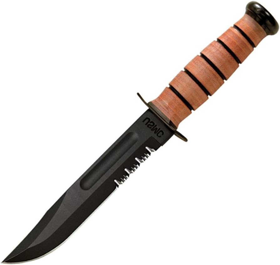 KA-BAR Full Size US Marine Corp Fighting Knife, Serrated : Amazon