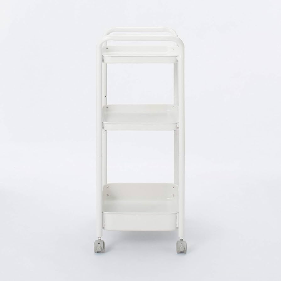 Amazon｜無印良品 スチールパイプワゴンラック 3段 82944808｜スチール