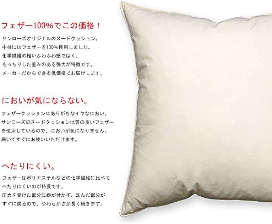 Amazon.co.jp: ヌードクッション フェザー40cm×40cm(羽毛 クッション
