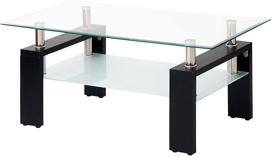 Amazon｜(OSJ)ガラステーブル コーヒーテーブル 幅88cm 強化ガラス天板