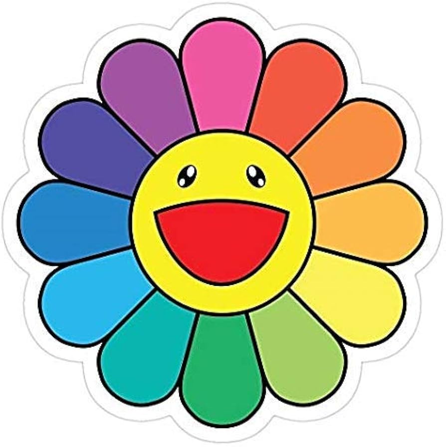 Amazon.com: Takashi Murakami Happy Flower Decal Sticker - Sticker