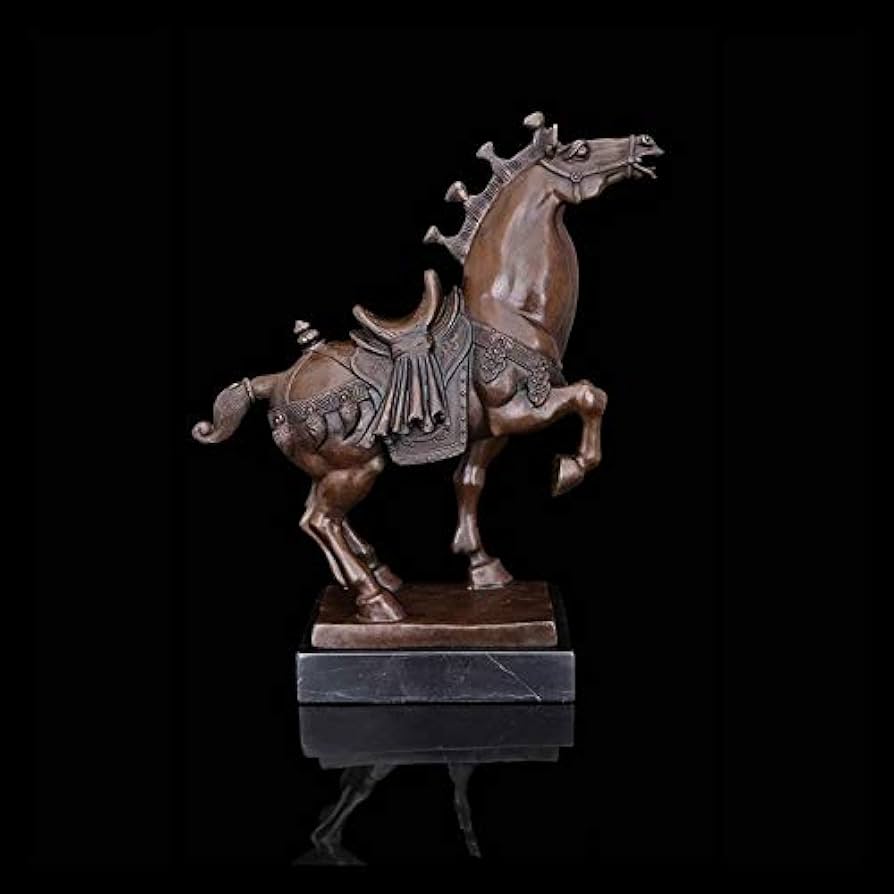 Amazon.co.jp: N/A 中国戦争馬青銅像置物青銅の動物彫刻ハイエンドの