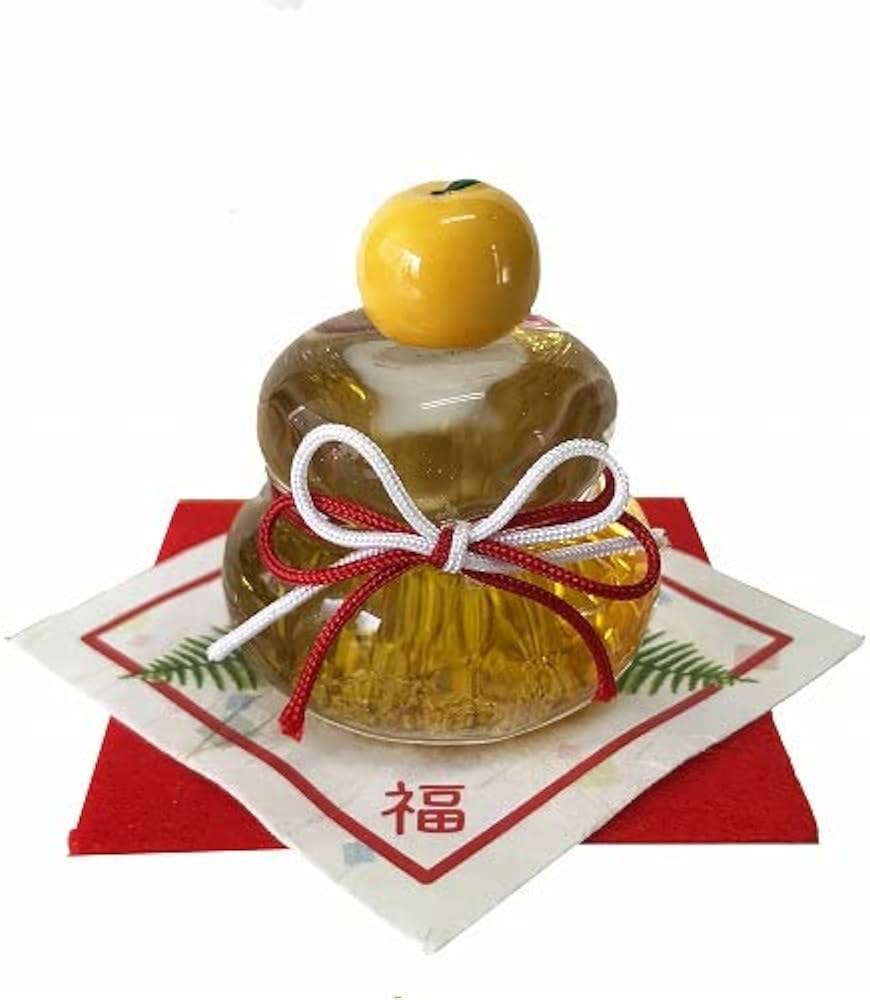 Amazon.co.jp: ガラスの鏡餅 セット 門松 屏風 ハンドメイド ガラス