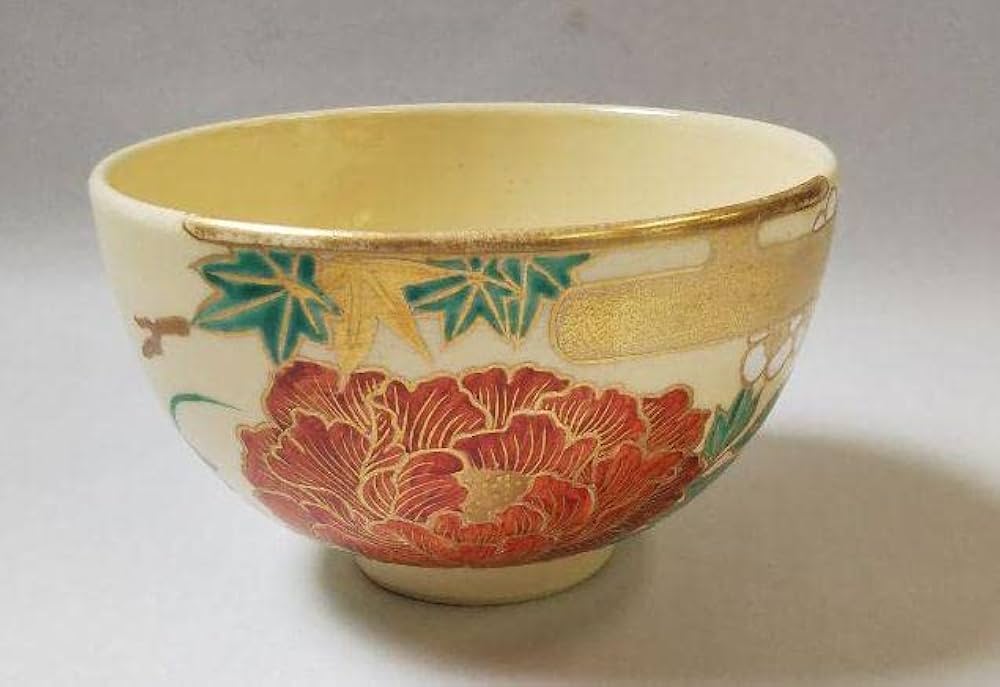 Amazon.co.jp: 茶道具 茶碗 色絵 四季草花 田中綏宝 田中寿宝 長男