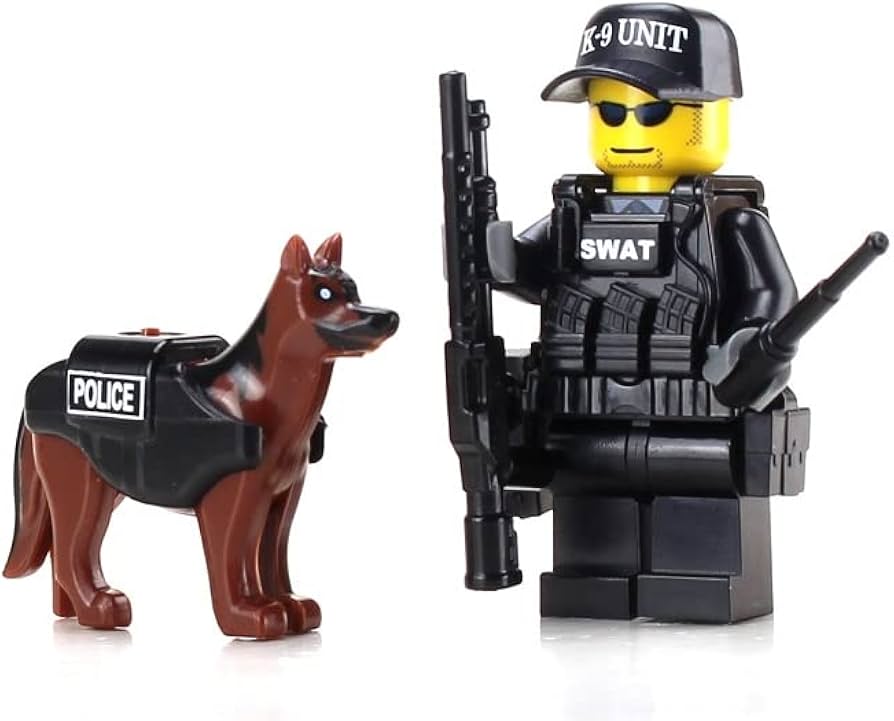 Amazon.co.jp: バトルブリック スワット 警察官 警察犬 シェパードK9