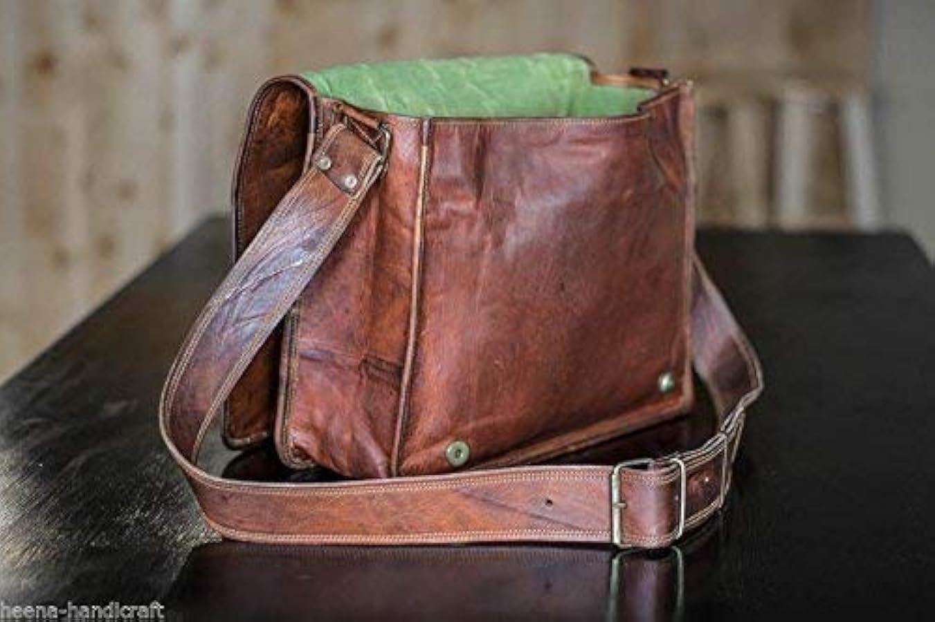Amazon | 13インチ レザー フルフラップ メッセンジャー ハンドメイド