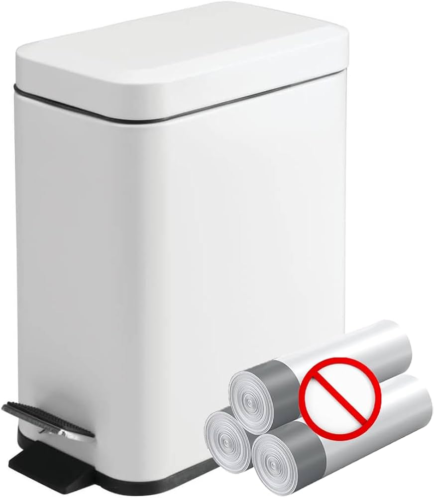 Amazon｜Homie ソフトクローズ四角形ゴミ箱 5L 袋のズレ防止クリップと