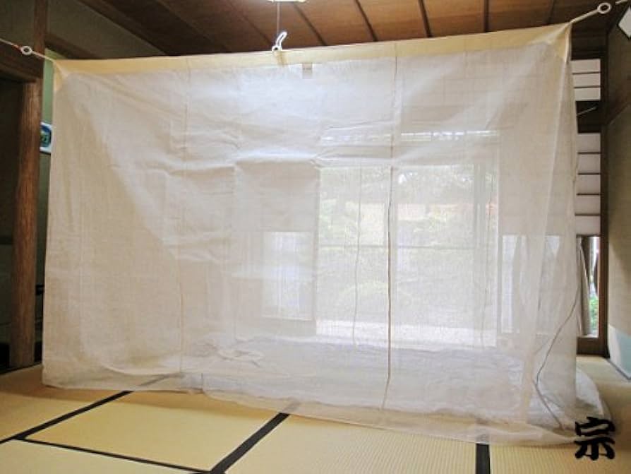 Amazon.co.jp: 日本製 麻100%で涼しい 奈良の特産 本麻蚊帳 3帖用(3畳