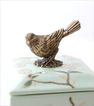 Amazon｜小物入れ 陶器 おしゃれ アイアン 小鳥 シノワズリ 蓋付き