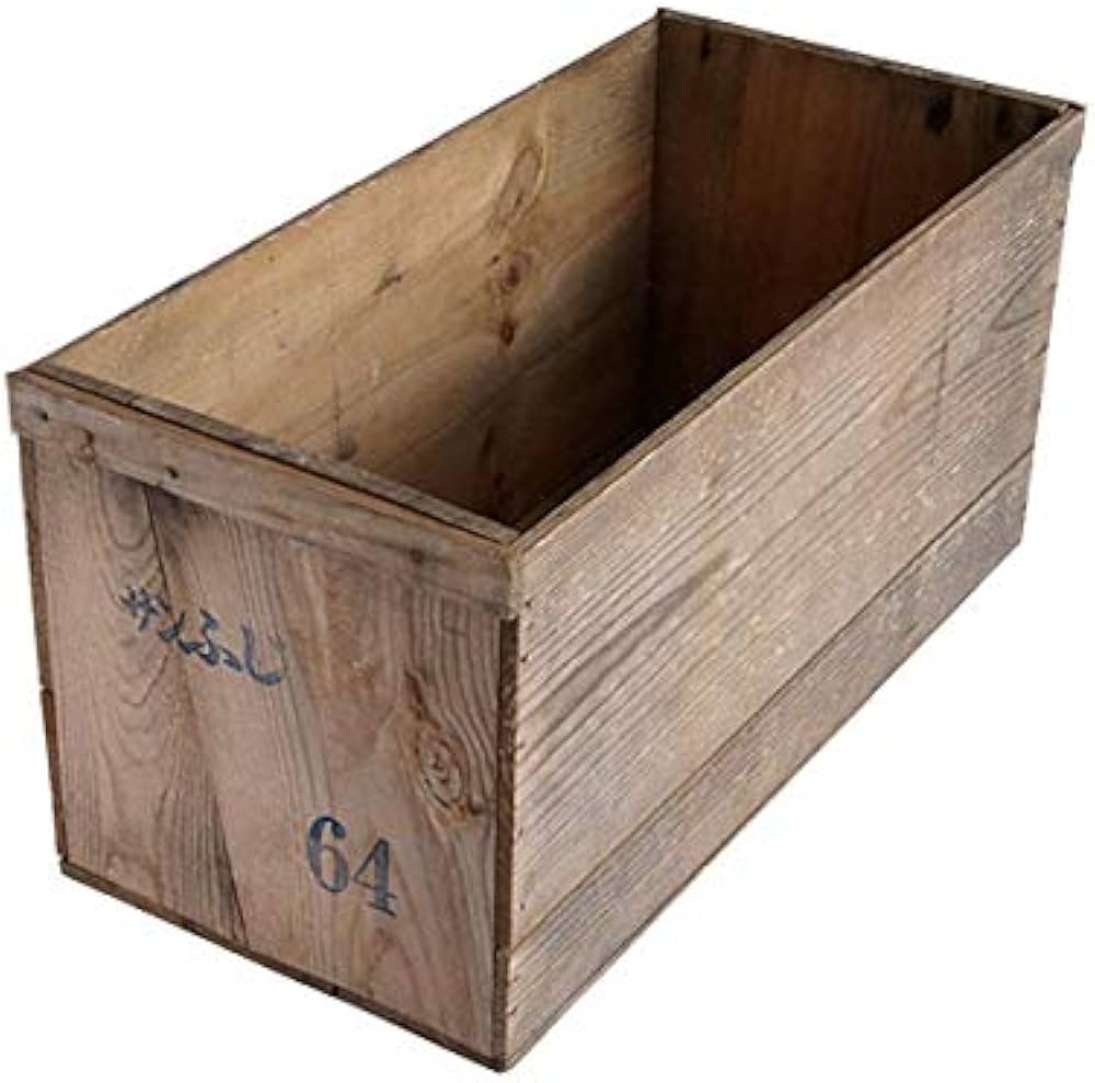 Amazon｜USED木箱 (中古りんご箱)ランクD【単品】/ アンティーク木箱
