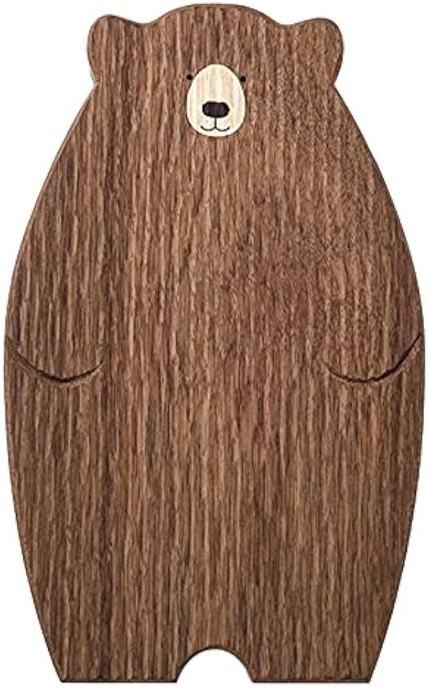 Amazon｜TAMOSH 木製ボードまな板かわいいクマ型パントレイブラック