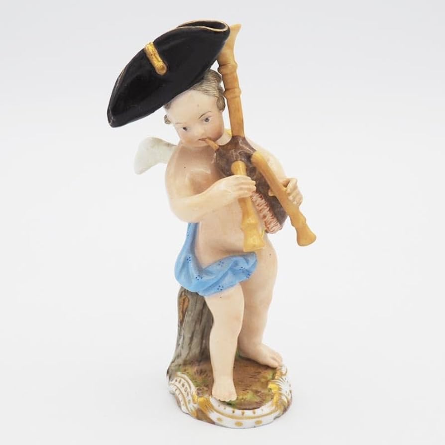 Amazon.co.jp: オールド マイセン Meissen バグパイプを演奏する天使
