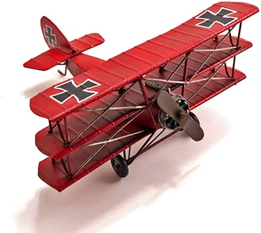 Amazon.co.jp: アンティーク レトロ ブリキ 飛行機 プロペラ機 赤