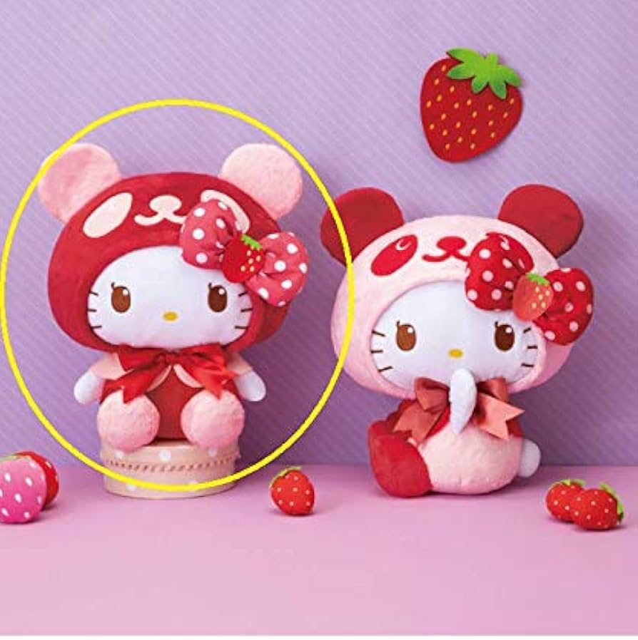 Amazon.co.jp: パンダ ハローキティ すとろべりべりBIGぬいぐるみ