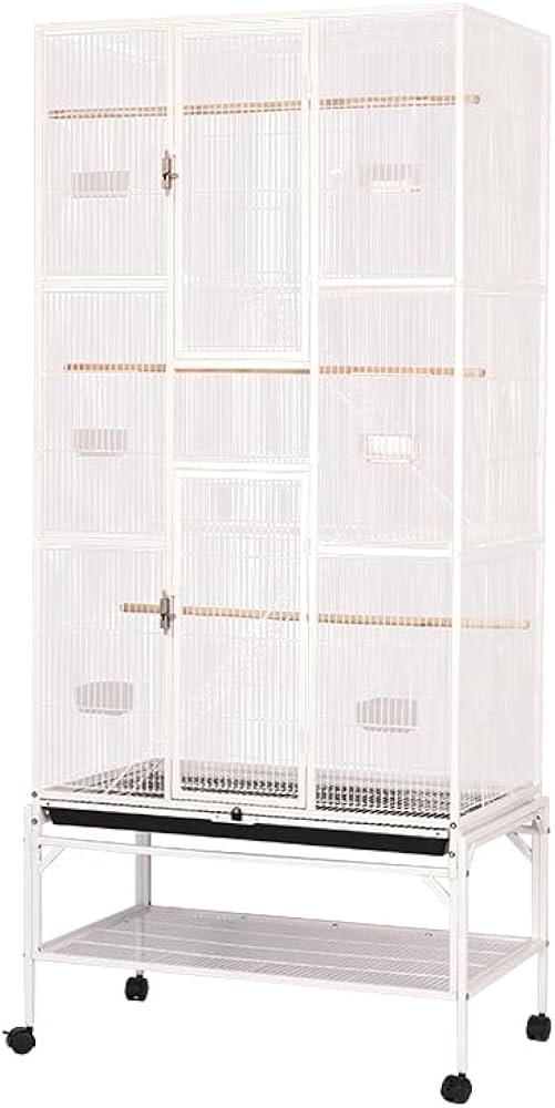 Amazon | Nagine 鳥かご 大型インコ ケージ 多頭飼育対応 豪華三層構造