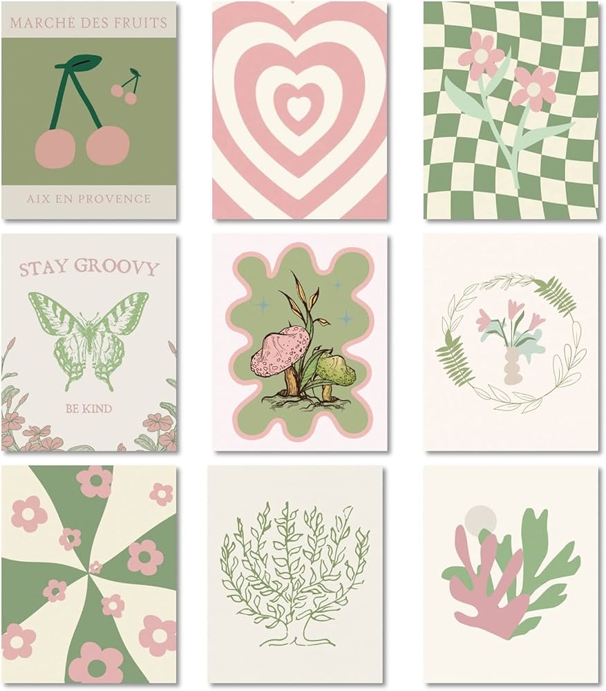 Amazon.com: MINI ZOZI Danish Pastel Posters 8x10 9pcs Aesthetic