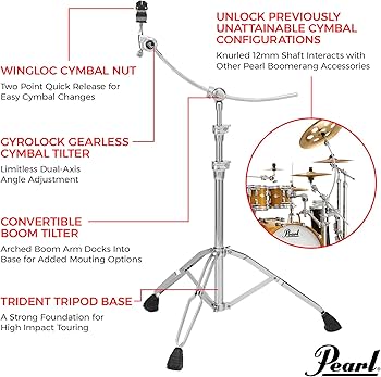 Amazon.com: Pearl B1030C Pro Double-Braced Cymbal Boom Stand with