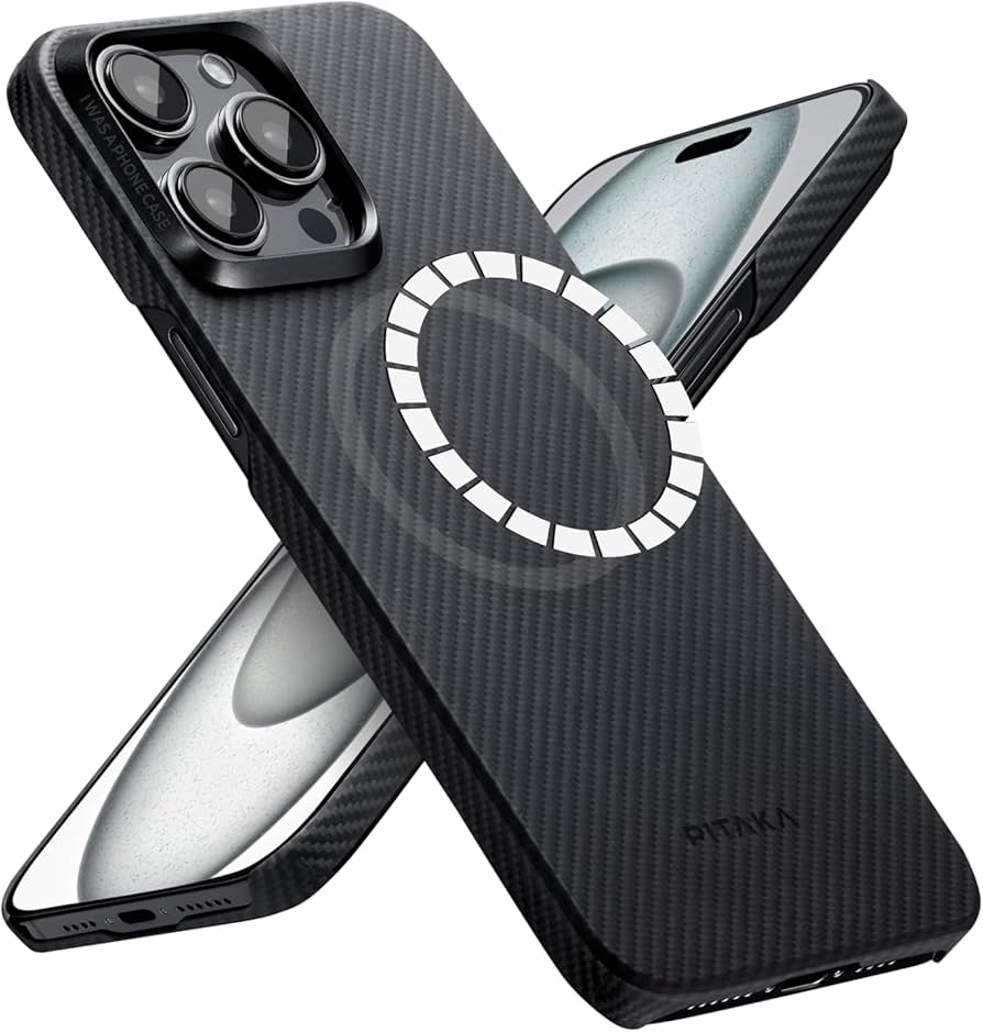 Amazon.com: Pitaka MagEZ Case 4 - Black/Grey(Twill) for iPhone 15