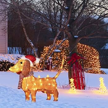 Amazon.co.jp: 3D ライトアップ ダックスフンド 犬 クリスマス