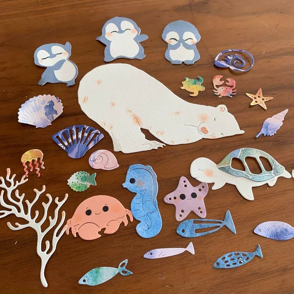 Amazon.co.jp: 水族館 海の生き物 ペーパークラフト ダイカット