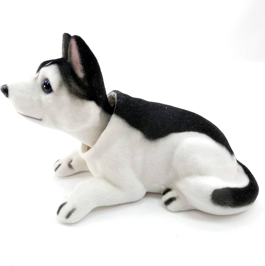 Amazon.co.jp: 首振り犬 ハスキー犬 AO-016 赤ぺこ風 イヌの首振り人形