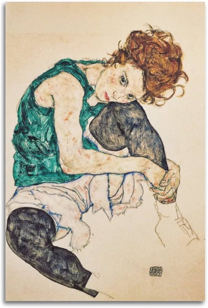 Amazon.com: Egon Schiele (Seated Woman with Bent Knees, 1917