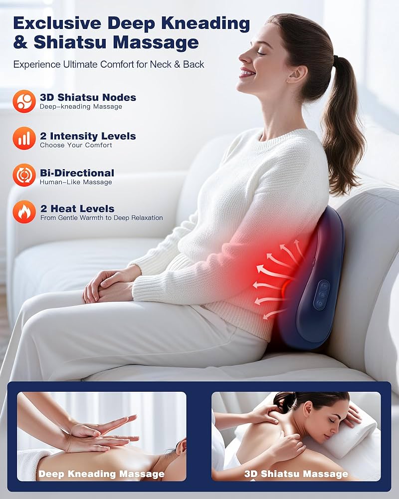 Amazon.com: JZBRAIN Shiatsu Back and Neck Massager with Heat