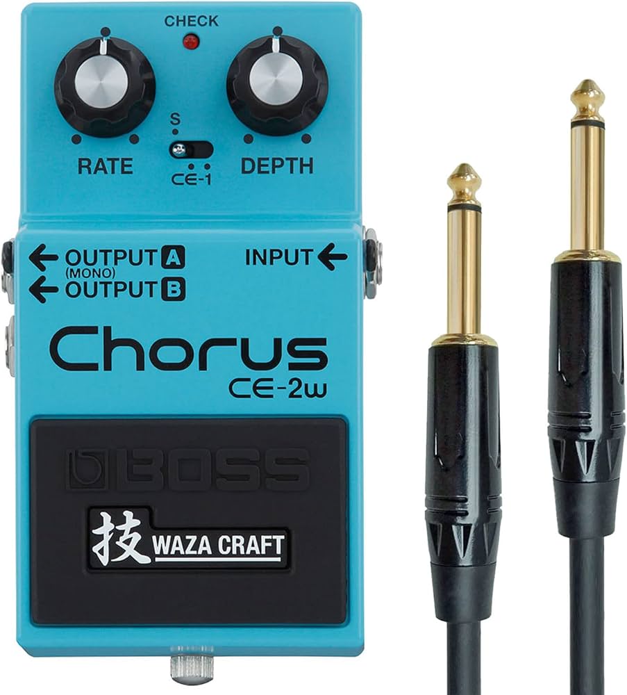 Boss CE2W Waza Craft Pédale d'effets stéréo Chorus + câble jack