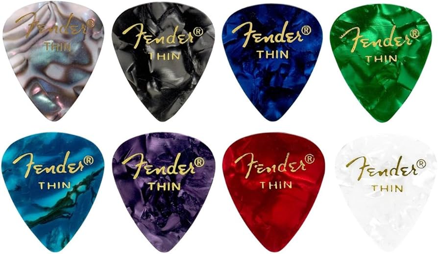 Amazon | Fender 【8色アソート】 8枚(各色1枚）ティアドロップ THIN