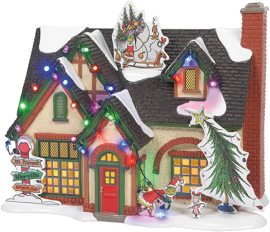 Amazon.com: Department 56 Original Snow Village Grinch House Lit