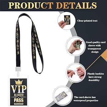 Amazon | FIONUPI 25セット VIPバッジストラップ プラスチックVIPパス