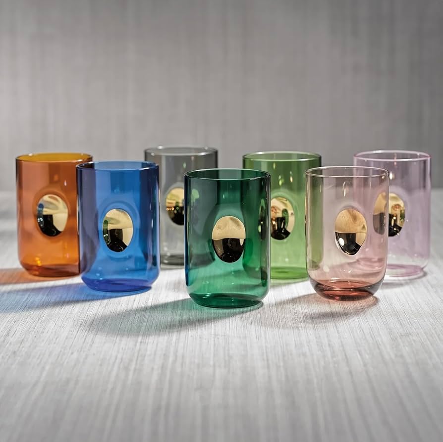 Amazon.com | Zodax Aperitivo Tumbler with Gold Accent - Set of 4