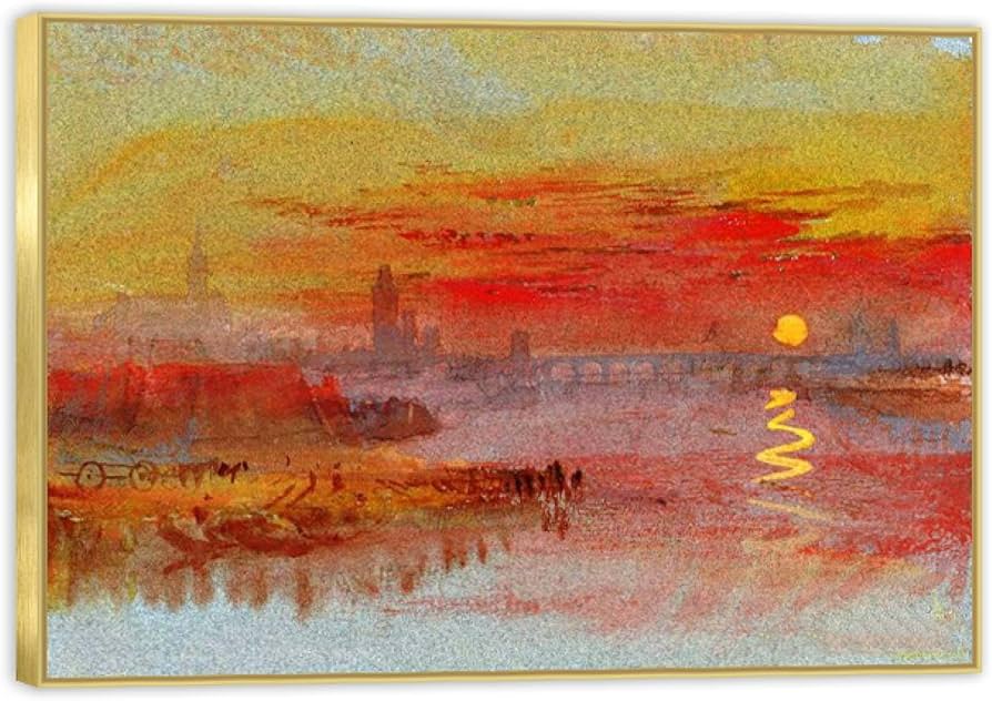 Amazon.co.jp: JMWターナー「緋色の夕日」有名なキャンバスプリント