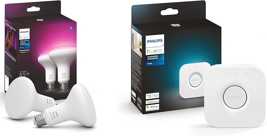 Philips Hue Smart Lighting Bundle: 2-Pack BR30 LED Smart Light