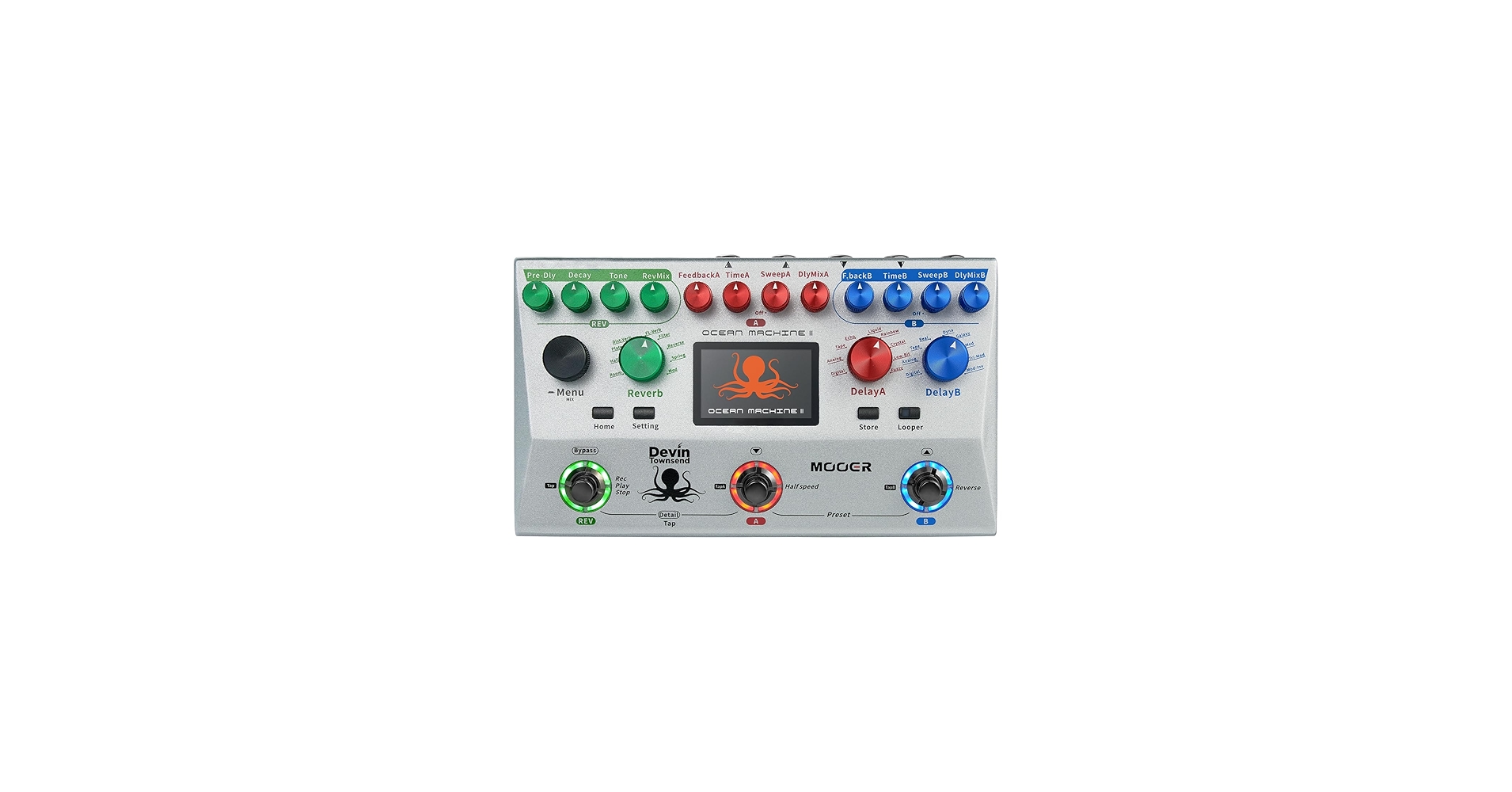 Amazon.com: MOOER Ocean Machine II Premium Dual Delay, Reverb and