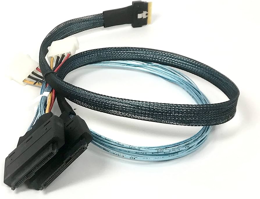 Amazon.com: Micro SATA Cables SlimSAS 8i SFF-8654 to 2 X SFF-8639